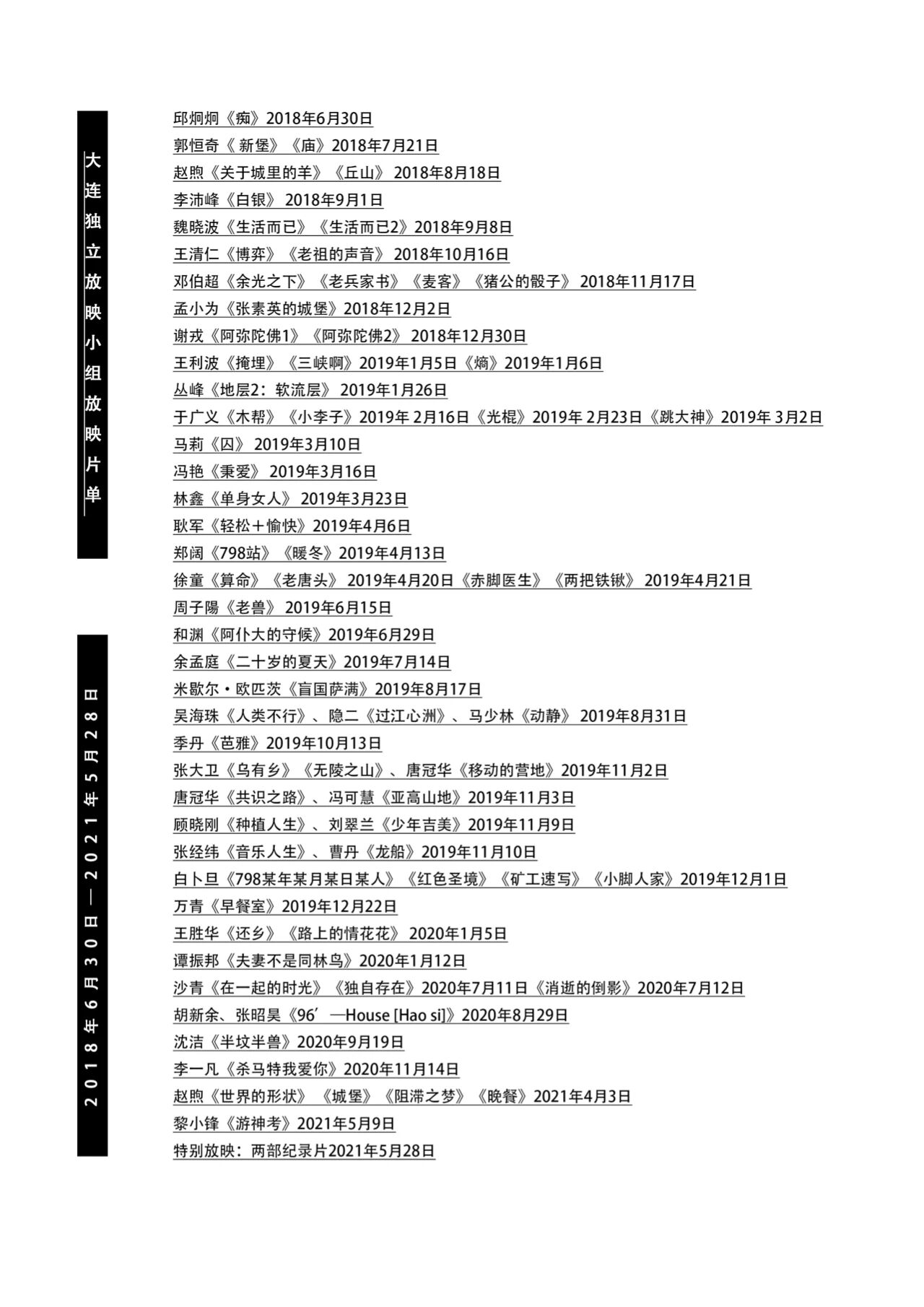 大连独立放映小组宣传海报